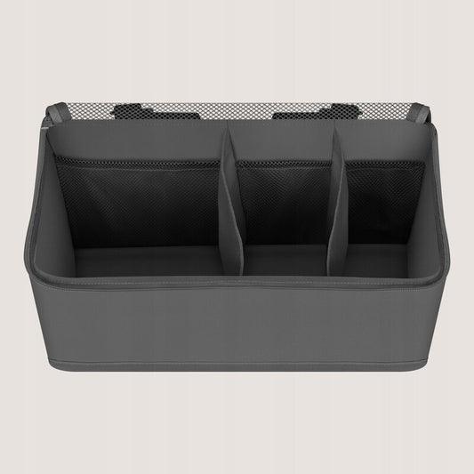 Organizator multifunctional, Lionelo, Sidepocket M, 43x15x23 cm, 3 compartimente, Universal, Constructie ranforsata, Gri