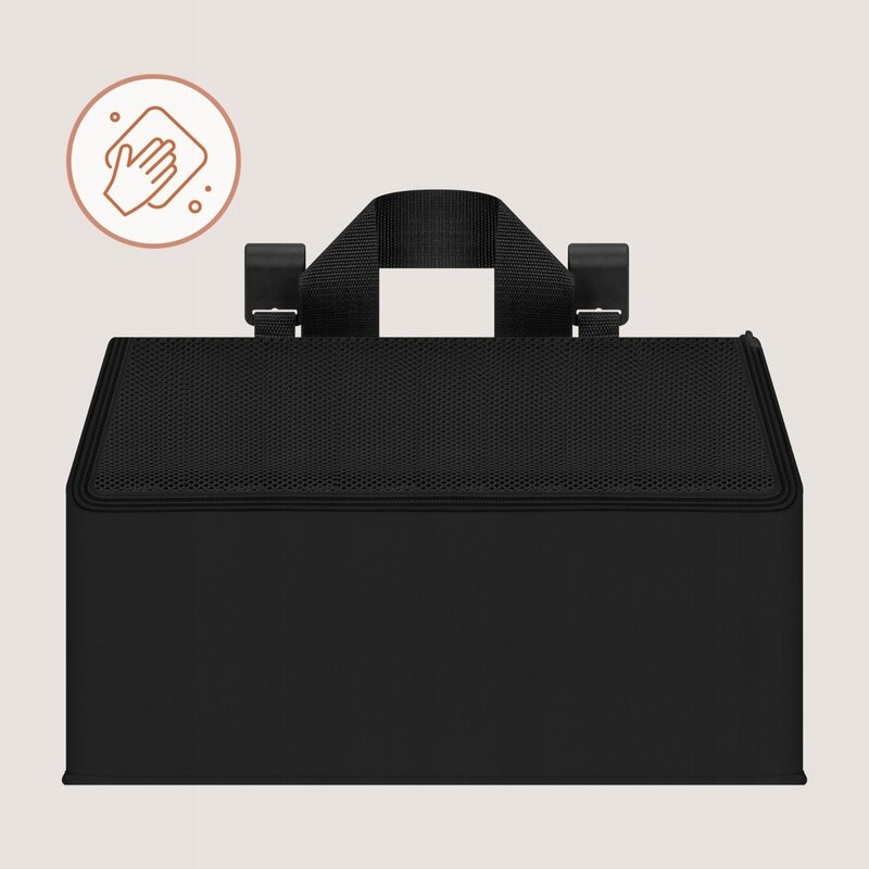 Organizator multifunctional, Lionelo, Sidepocket M, 43x15x23 cm, 3 compartimente, Universal, Constructie ranforsata, Negru