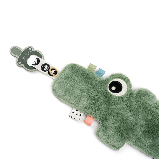 Paturica de atasat suzeta Done by Deer Cozy Friend Croco Green