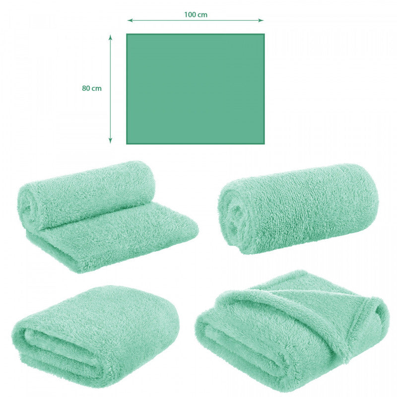 Paturica pufoasa, Bocioland, Pentru copii, Din fleece, Dimensiune mare 80 x 100 cm, Mint