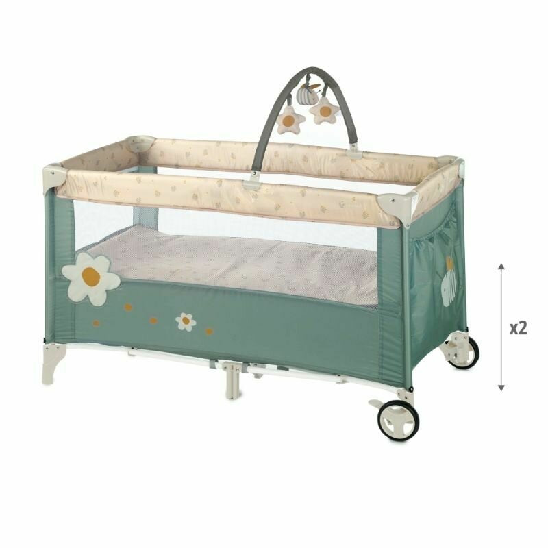 Patut pliant, Jane, Duo Level, Cu roti, Cu arcada cu jucarii, Geanta de transport, Cu doua nivele, Conform standardelor europene EN 716-1:2017+AC:2019EN 16890:2017 + A1:2021, Star