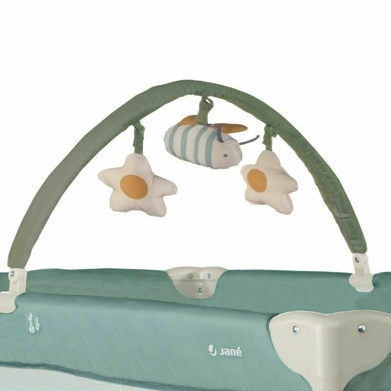 Patut pliant, Jane, One Level, Cu roti, Cu arcada cu jucarii, Geanta de transport, Cu un nivel, Conform standardelor europene EN 716-1:2017+AC:2019EN 16890:2017 + A1:2021, Botanic