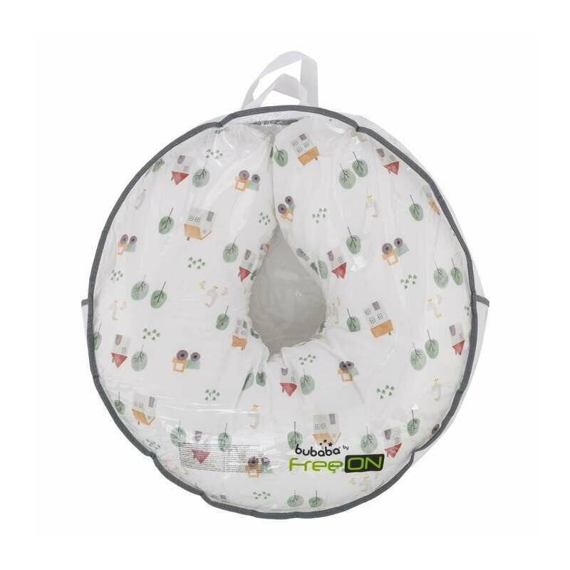 Perna alaptare, Bubaba, Cu husa detasabila, 70x60x18 cm, Farm/White