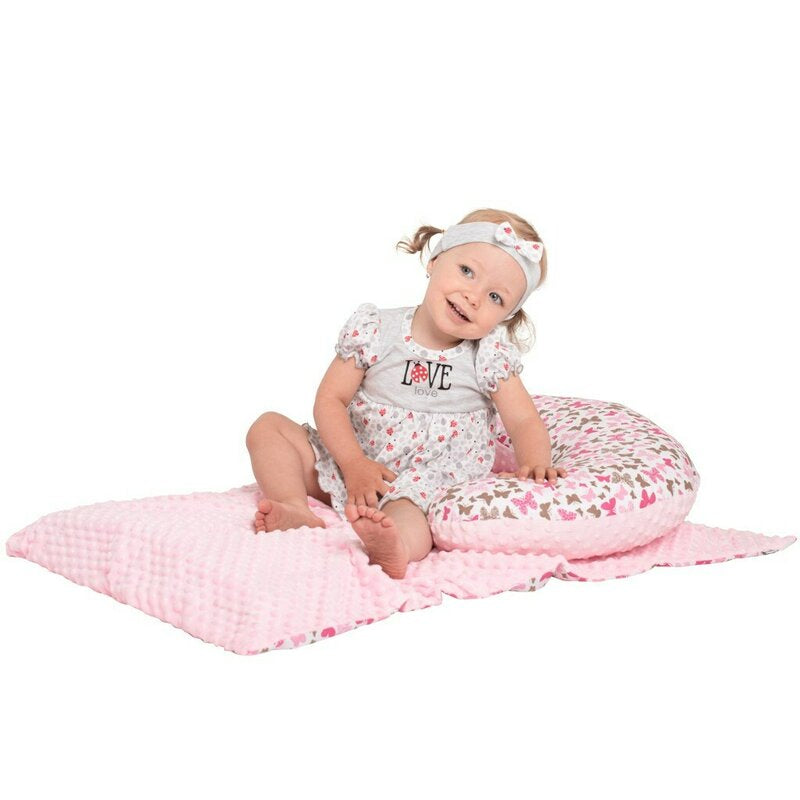 Perna alaptare, New Baby, Diametru 16 cm, Lungime in jurul circumferintei 125 cm, Bumbac+tesatura Minky, 100% antialergic, Husa detasabila, 0 luni+, Grey