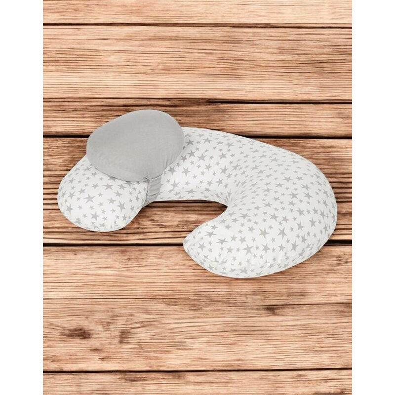 Perna pentru alaptare, Jane, Ergonomica, Cu husa detasabila si lavabila si pernuta suplimentara, Umpluta cu bilute din poliester, Star