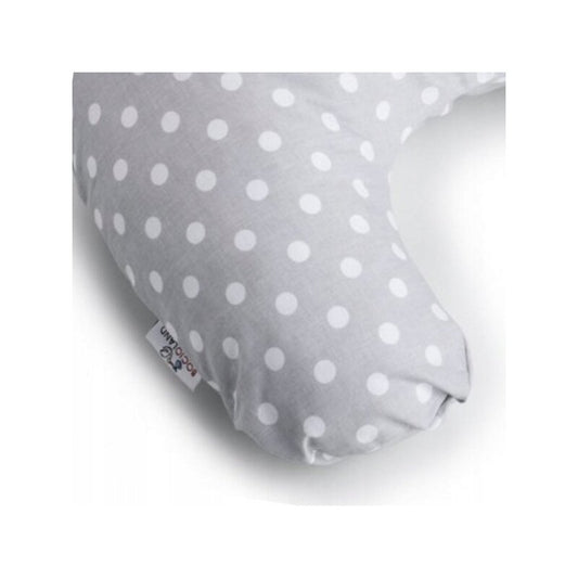 Perna pentru alaptat, Bocioland, Gray Pea, Cu husa detasabila, Din bumbac, 50x18 cm, Gri