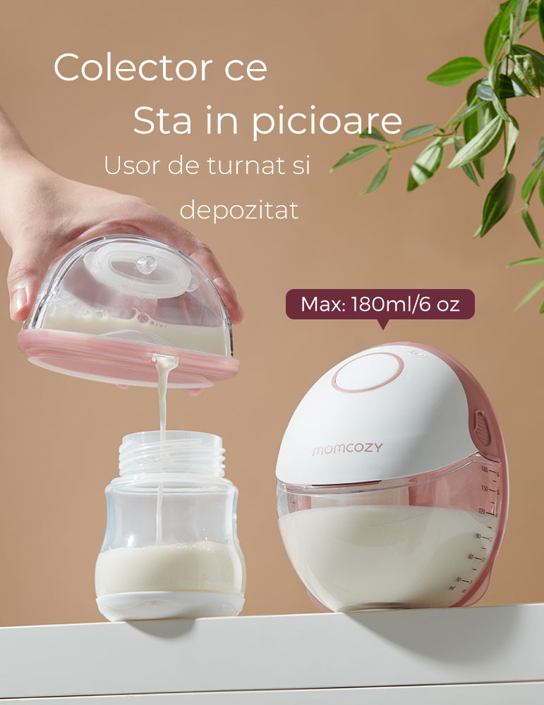 Pompă Sân Momcozy Hands-Free Dublă M6 Rosie - Portabilă, Silențioasă și Eficientă