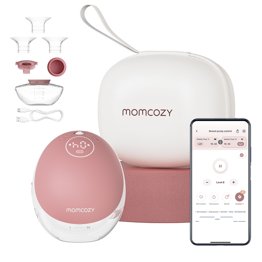 Pompă de Sân Momcozy Hands-Free M9 Roșie - Libertate și Confort pentru Mămici Active