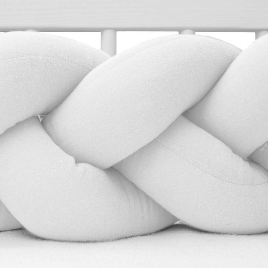 Protecție Laterală pentru Pătuț New Baby Bumper Împletit 210 cm din Muselină | Oeko-Tex Standard 100 | White