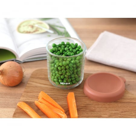Recipient ermetic sticla Beaba 250 ml Terracotta