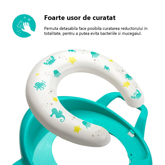 Reductor Toaletă Copii bblüv Poti Aqua - Scăunel WC cu Mânere Ergonomice