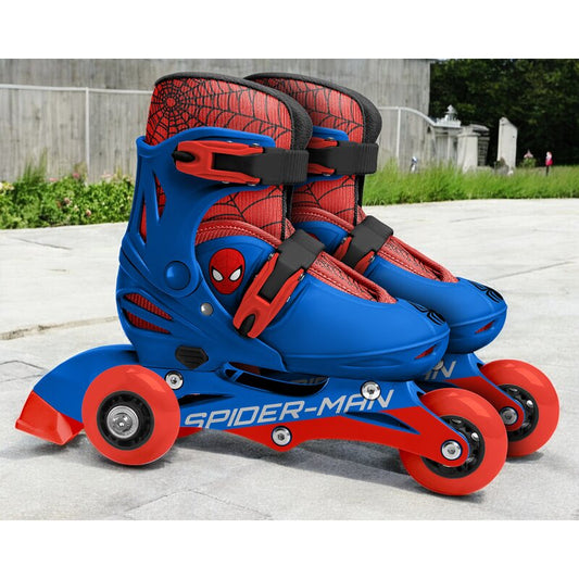 Role, Stamp, Marvel, De la incepator la avansat, Cu 3 roti, Ajustabile, Inchidere prin velcro, Cu frana, Marime 27-30, Spiderman