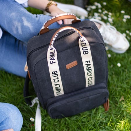 Rucsac de infasat Childhome Family Club Signature Negru