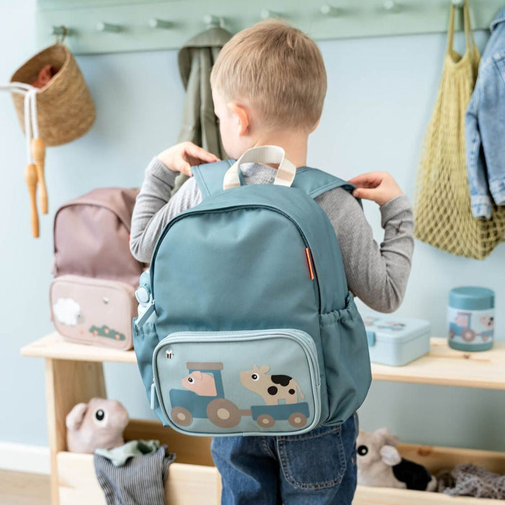 Rucsac Copii Done by Deer Tiny Farm Blue 7.5L Poliester Reciclat