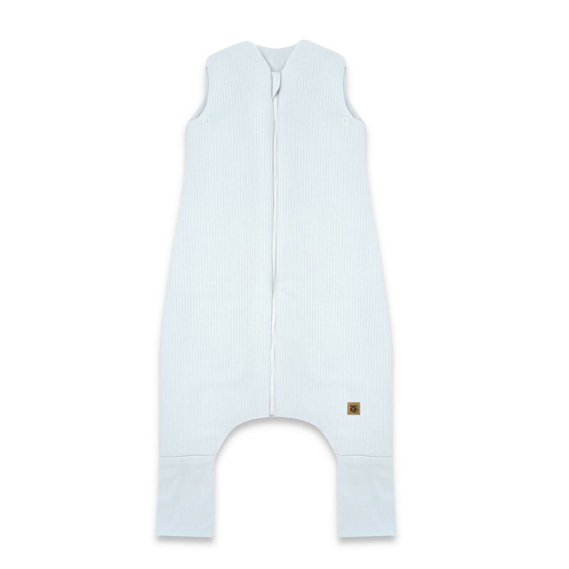 Sac de dormit, MimiNu, Premium, Cu picioruse, De iarna, Din bumbac interlock certificat Oeko Tex Standard 100, Cu fermoar, 1 - 2.5 ani, S, Soft Blue