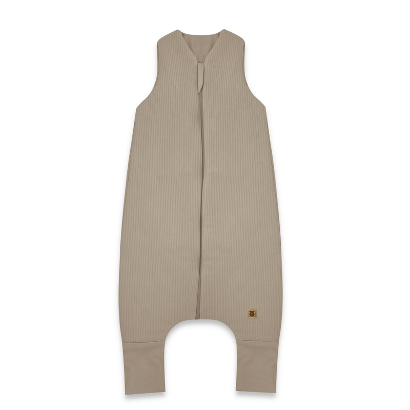 Sac de dormit, MimiNu, Premium, Cu picioruse, De iarna, Din bumbac interlock certificat Oeko Tex Standard 100, Cu fermoar, 2 - 6 ani, M, Soft Mocha