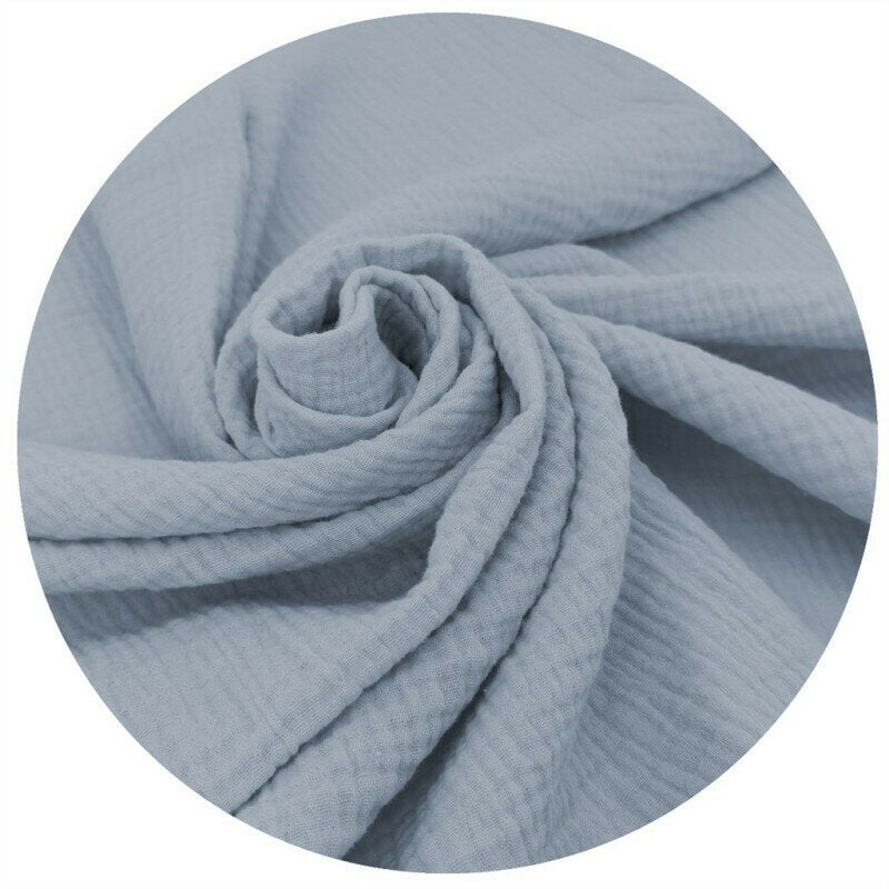 Sac de dormit, Qmini, Cu fermoar, Pentru bebelusi, De iarna, Din muselina dubla, 70 cm, Material certificat Oeko Tex Standard 100, Jeans