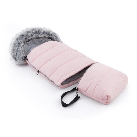 Sac de iarna, Feedo, Multifunctional, Poate fi utilizat ca geanta prin desfacerea fermoarului, Atasabil la carucior, Lana, 110 cm, 0-3 ani, Roz