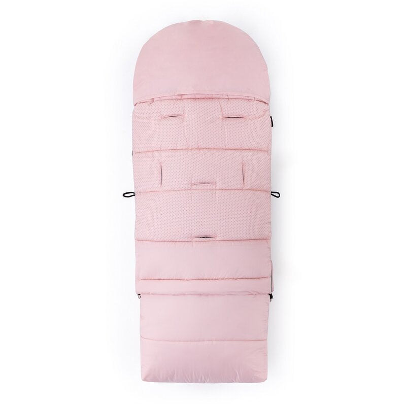 Sac de iarna, Feedo, Multifunctional, Poate fi utilizat ca geanta prin desfacerea fermoarului, Atasabil la carucior, Lana, 110 cm, 0-3 ani, Roz