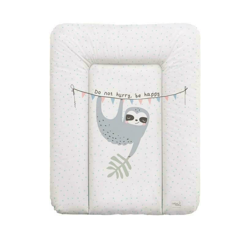 Saltea de infasat, Ceba Baby moale lenesul Candy Andy, Fara ftalati, 70 x 50 cm, Alb/Gri