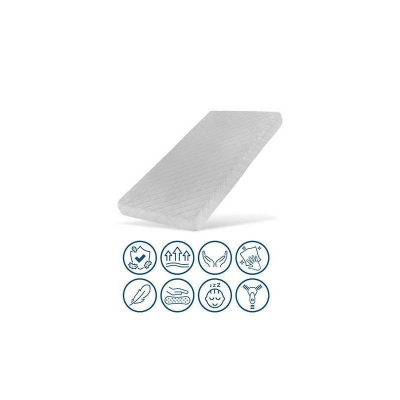 Saltea pentru patut, Petite&Mars, Coco Dream, Cocos-Spuma, Cu husa detasabila, 120x60x8 cm, Alb