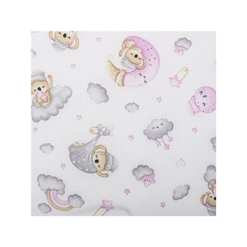 Salteluta pliabila, New Baby, Standard, Pentru patut, Cu geanta de transport inclusa, Cu husa detasabila din bumbac, Din spuma, 120x60x5 cm, 0 luni+, Koala Pink