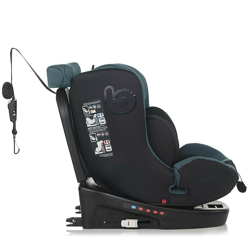 Scaun auto, Be Cool, Easy I-Size, Rotire 360 grade, 40 - 150 cm, 0 - 36 kg, Cu Isofix si Centura Top Tether, Conform cu standardul european de securitate ECE R129, Antracita