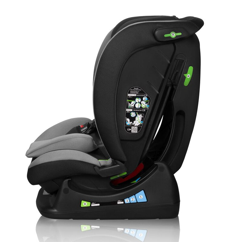 Scaun auto, Lionelo, Aart i-Size, Cu spatar inclinabil in 4 pozitii, Cu tetiera reglabila in 13 pozitii, 0-36 Kg, 40-150 cm, Cu centura siguranta in 3 puncte, Conform cu ECE R129 03, Gri