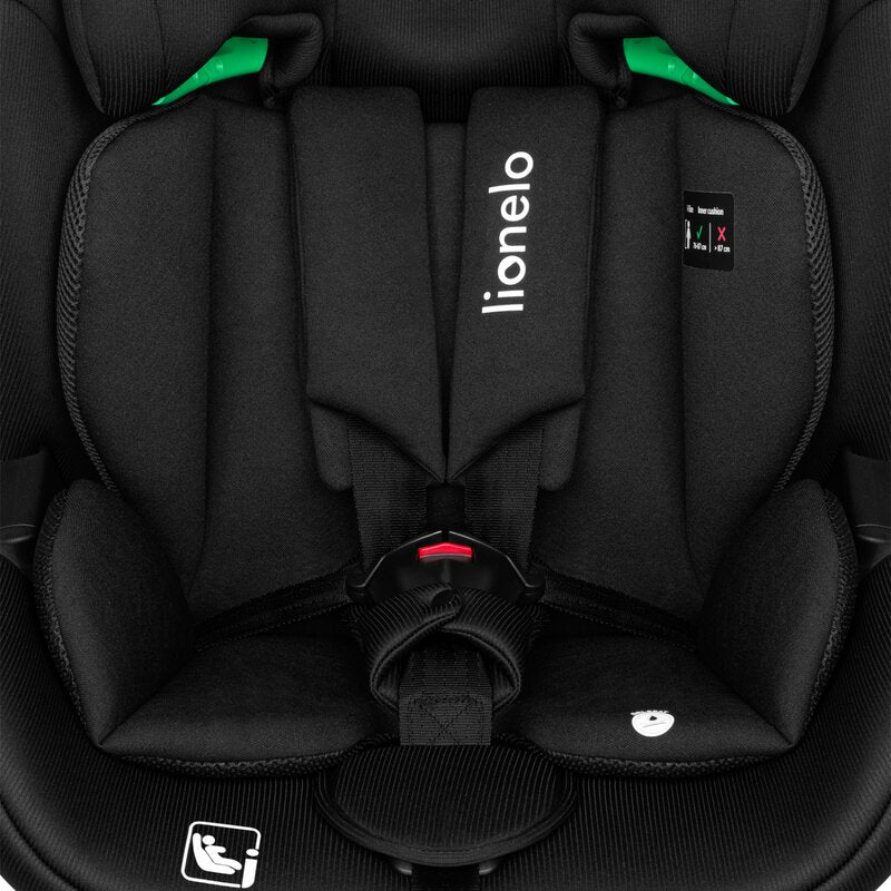 Scaun auto, Lionelo, Lavender I-size, Isofix, Cu centura TopTether, Cu spatar inclinabil in 5 pozitii, Cu tetiera reglabila in 13 pozitii, Instalare cu fata inainte, 9-36 Kg, 76-150 cm, Conform cu ECE