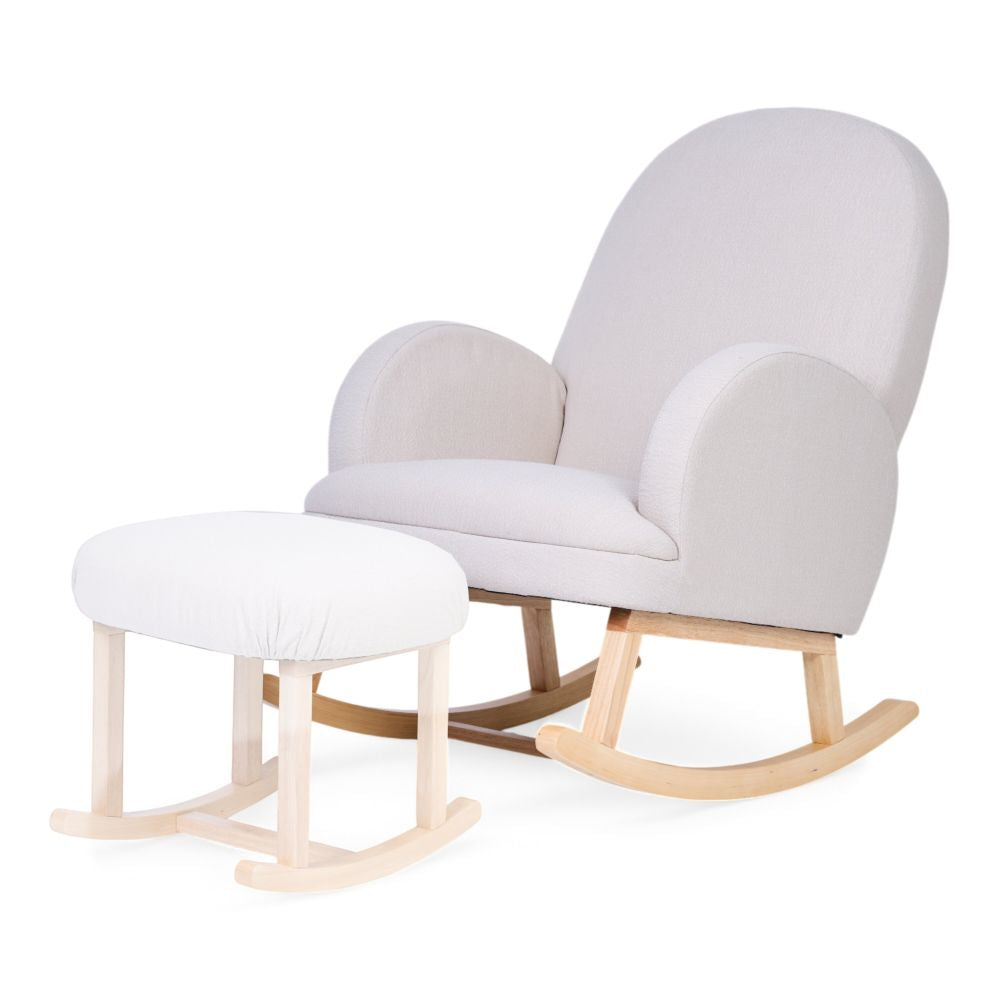 Scaun Balansoar Childhome Linen Beige cu Spatar Inalt 85x70x99 cm