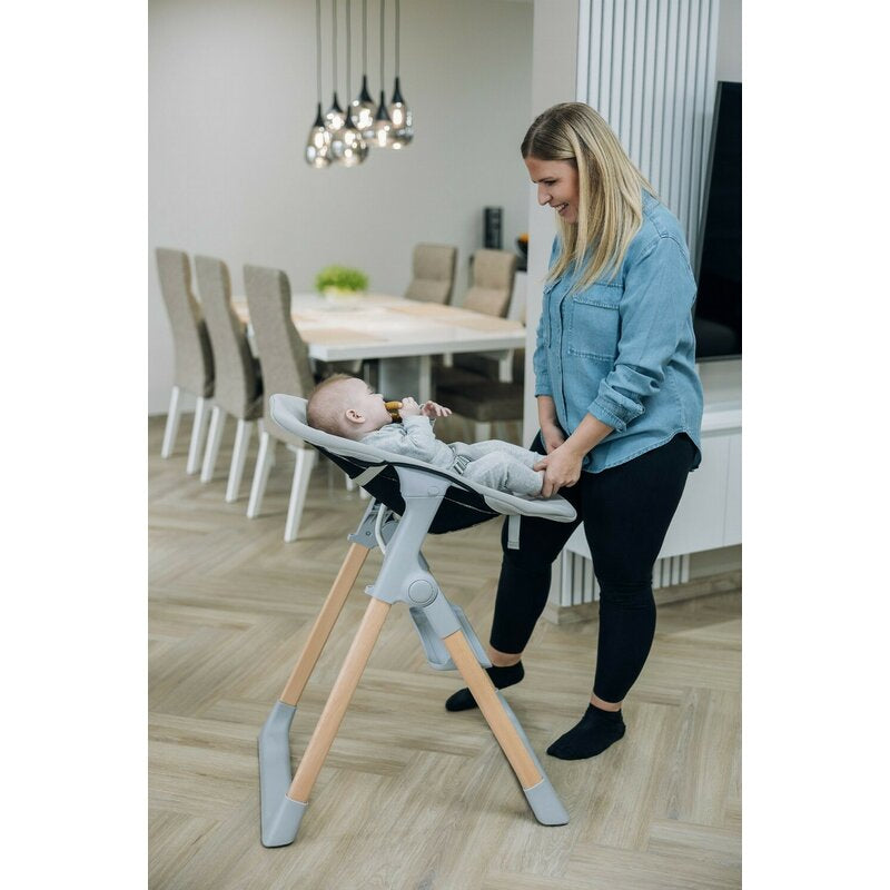 Scaun de masa 2 in 1, FreeON, Flexi Grow, Transformabil, Pliabil, Contine 2 accesorii, 0 luni +, Gri