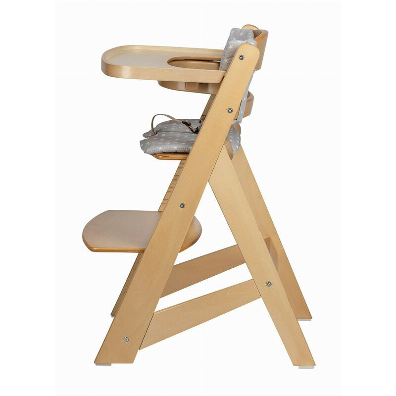 Scaun de masa, FreeON, Toby Plus, 6 luni - 15 Kg, Reglabil pe inaltime, Pernuta, Tavita detasabila, Suport de picioare reglabil, Natur