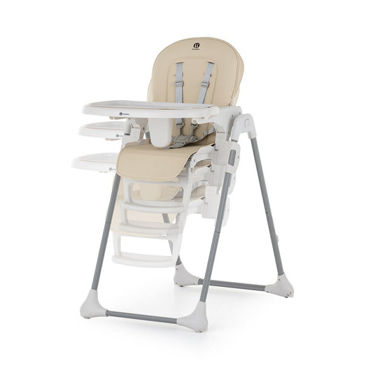 Scaun de masa, Petite&Mars, Gusto, Spatar reglabil in 3 trepte, Suport de picioare ajustabil, Cu husa impermeabila, 6- 36 luni, Conform cu standardele europene de securitate EN14988:2017 +A1:2020, Jasmine Honey