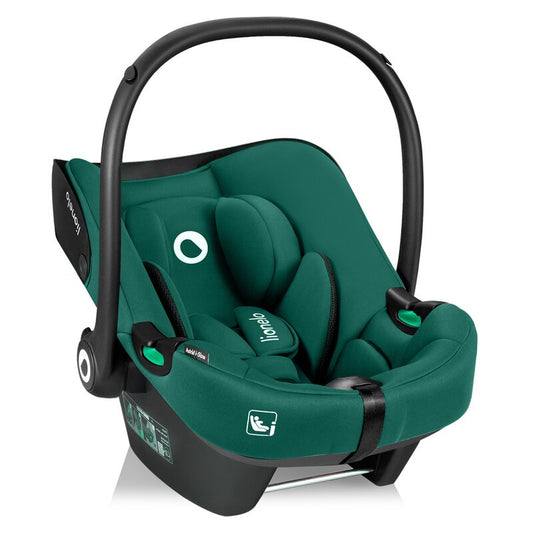 Scoica auto, Lionelo, i-Size Astrid, 0-13 Kg, 40-87 cm, Cu maner si capotina reglabile, Cu protectie laterala avansata, Salteluta confortabila, Testat ADAC, Conform cu standardul european de securitate R129, Verde