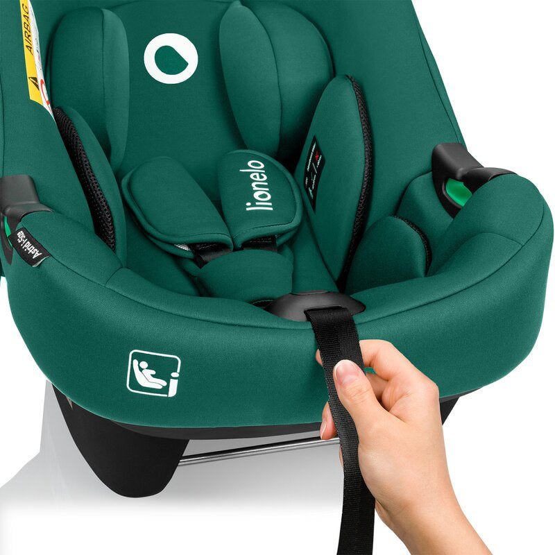 Scoica auto, Lionelo, i-Size Astrid, Include baza Isofix, 0-13 Kg, 40-87 cm, Cu maner si capotina reglabile, Cu protectie laterala avansata, Salteluta confortabila, Testat ADAC, Conform cu R129, Verde