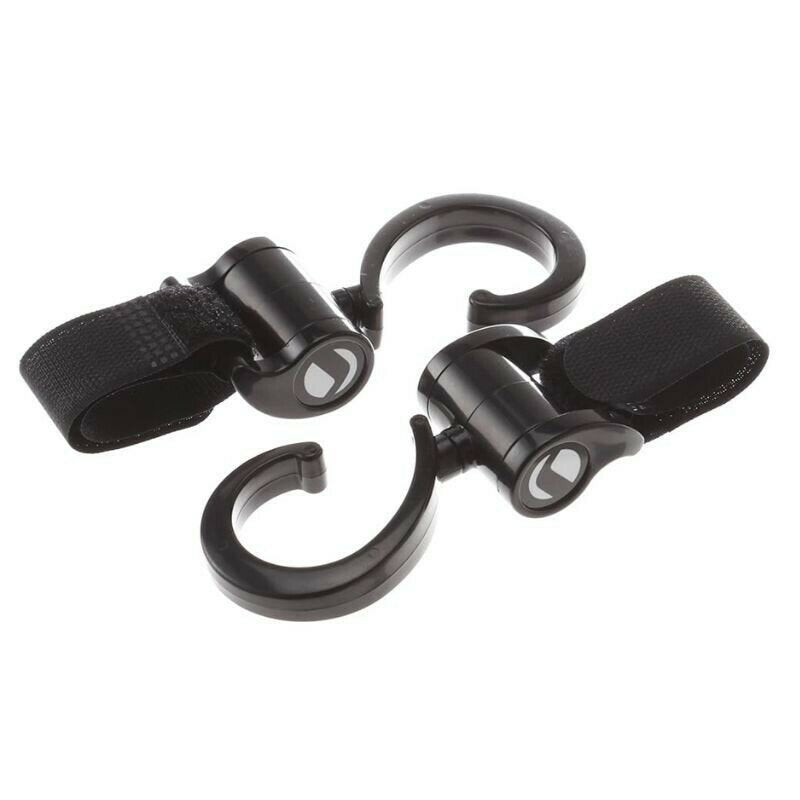 Set 2 carlige auto pentru carucior, Jane, Fixare pe cadru, multifunctionale, Negru