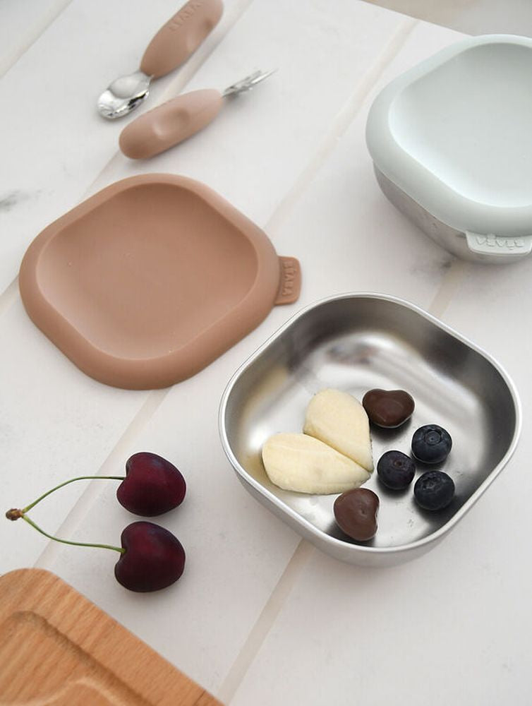 Set 3 caserole pentru gustari Beaba din otel inoxidabil