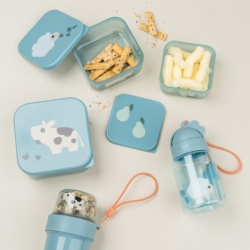 Set 3 caserole pentru gustari Done by Deer Tiny Farm Blue