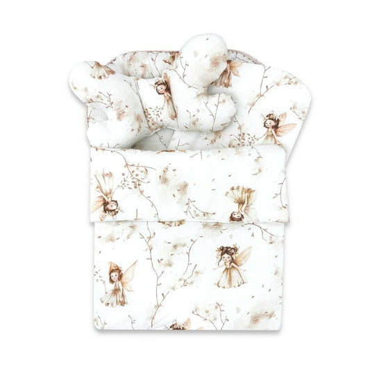 Set 4 în 1 Coșuleț Bebeluș MimiNu Baby Cocoon 75x55 cm Fairy | Bumbac Oeko-Tex