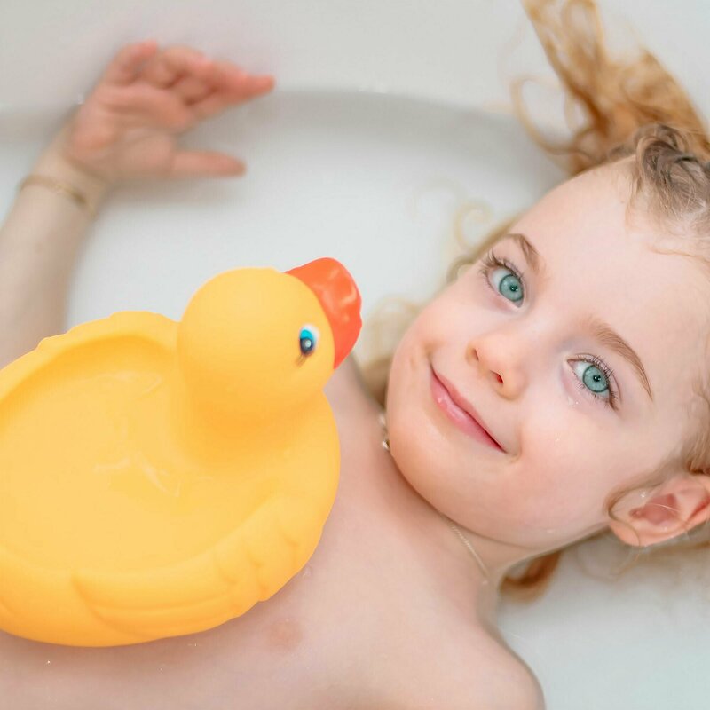 Set de joaca de baie, Playgro, Ratusca cu trei boboci, Fara gauri