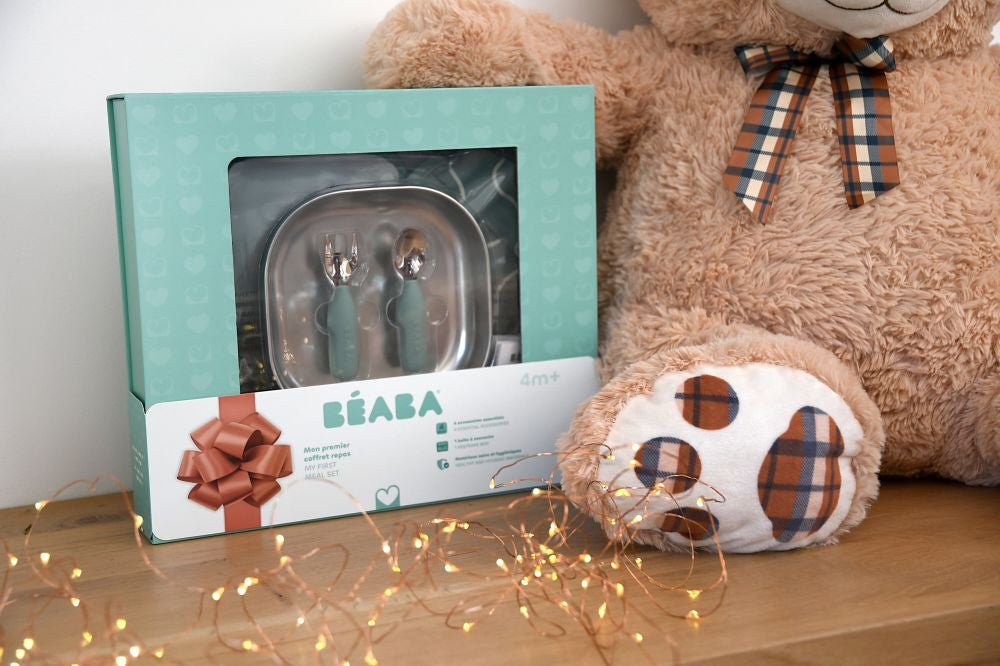 Set Masă Cadou Beaba First Meal Sage Green
