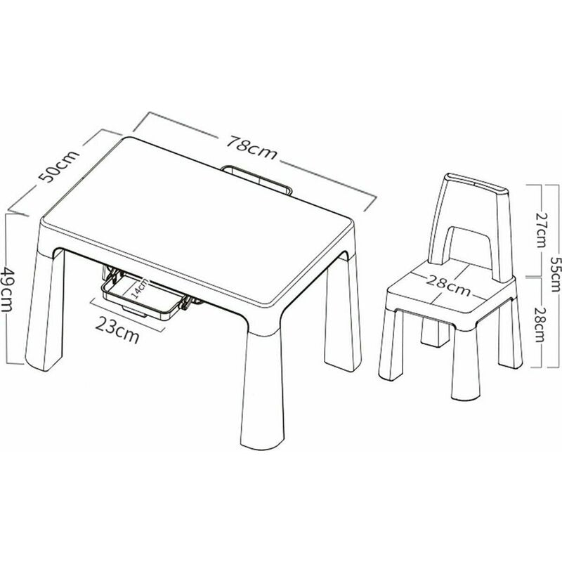 Set masuta si doua scaune, FreeON, Neo, Pentru copii, Cu doua sertare, Cu masa reglabila la doua inaltimi, Conform cu standardele europene de securitate EN71-1;2018, EN71-2:2020, EN71-3:2021, Verde