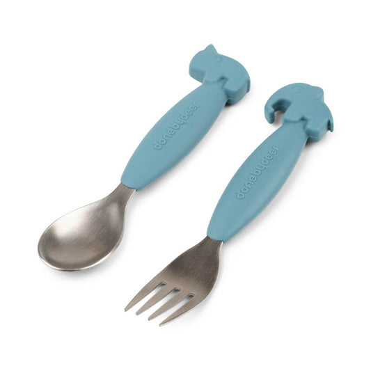 Set tacamuri Done by Deer Easy-Grip Inox Deer Friends Blue