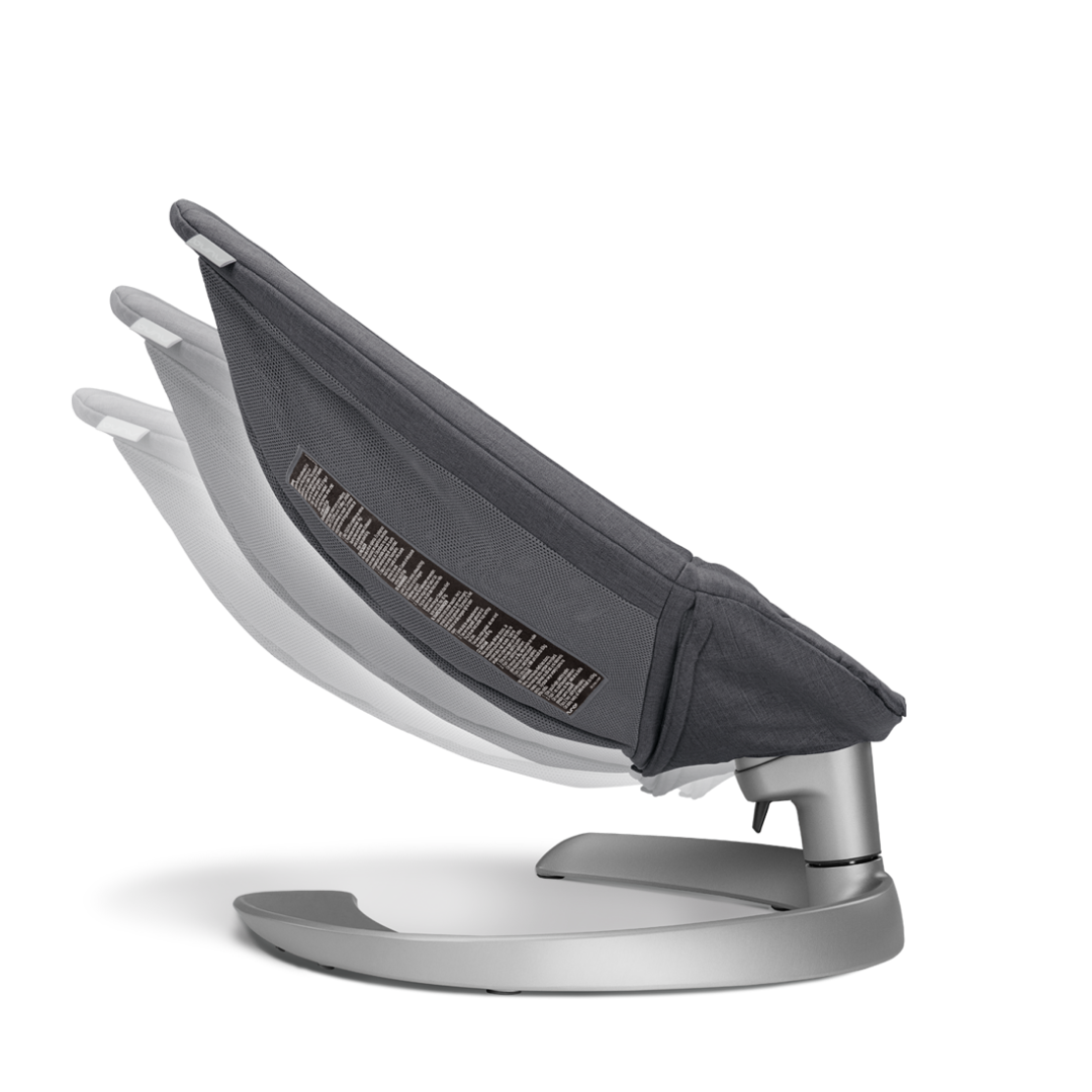 Nuna - Sezlong Leaf Grow Granite cu bara de jucarii inclusa