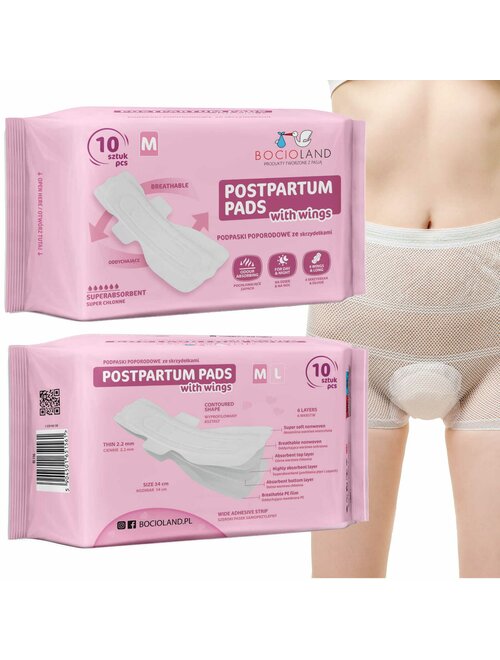 Tampoane Absorbante Postnatale Bocioland Ultra Moi 6 Straturi 34 cm 10 buc