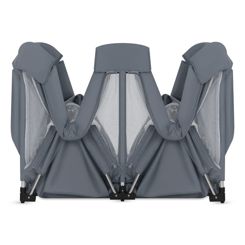 Tarc de joaca copii, Lionelo, Florence Easy Fold XL, 180 x 200 x 68 cm, Pliere, depliere automata, Include geanta de transport, Din plasa, Cu doua intrari laterale, 0-48 luni, Conform cu EN12227, Grey Stone