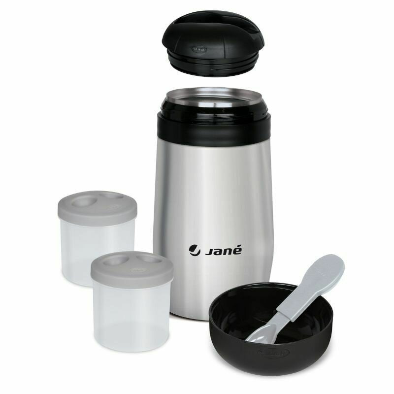 Termos, Jane, Din otel inoxidabil, 1000 ml, Fara BPA, Cu gentuta din izopren, Black
