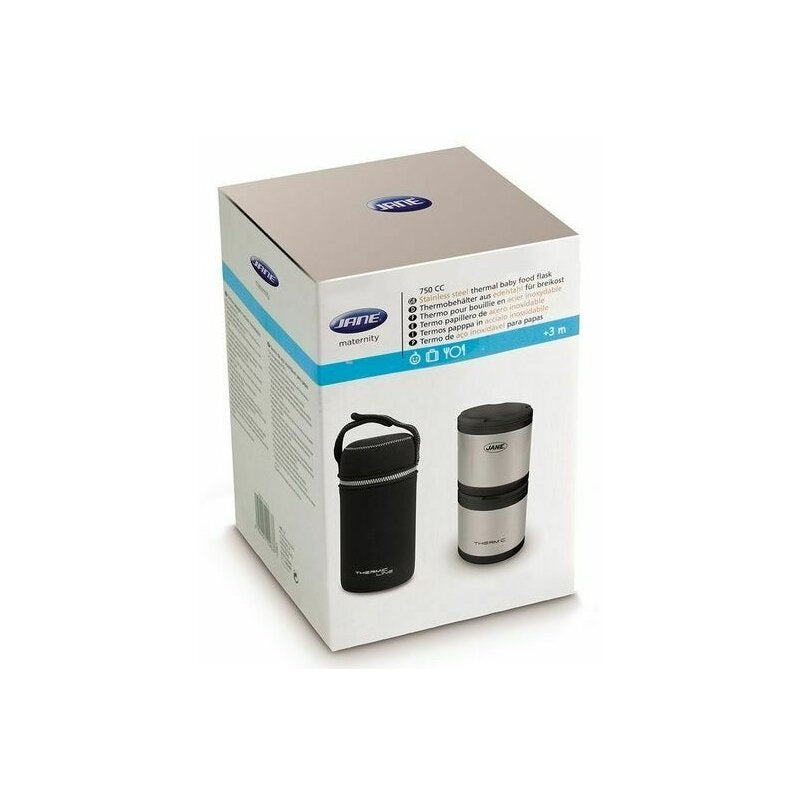 Termos mancare solida, Jane, Din otel inoxidabil, 2 x 500 ml, Fara BPA, Cu gentuta din izopren