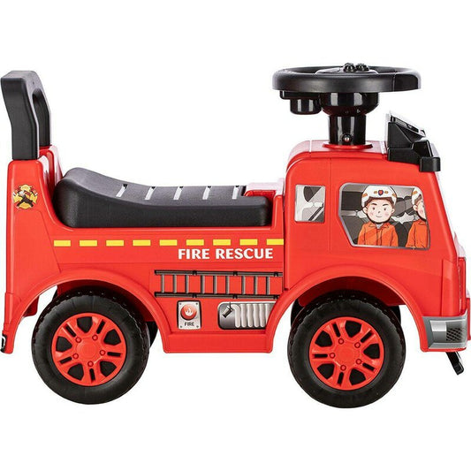 Vehicul ride-on, Free2Move, Masina de pompieri, Cu lumini si sunete, Cu spatiu de depozitare, 19-36 luni, Rosu