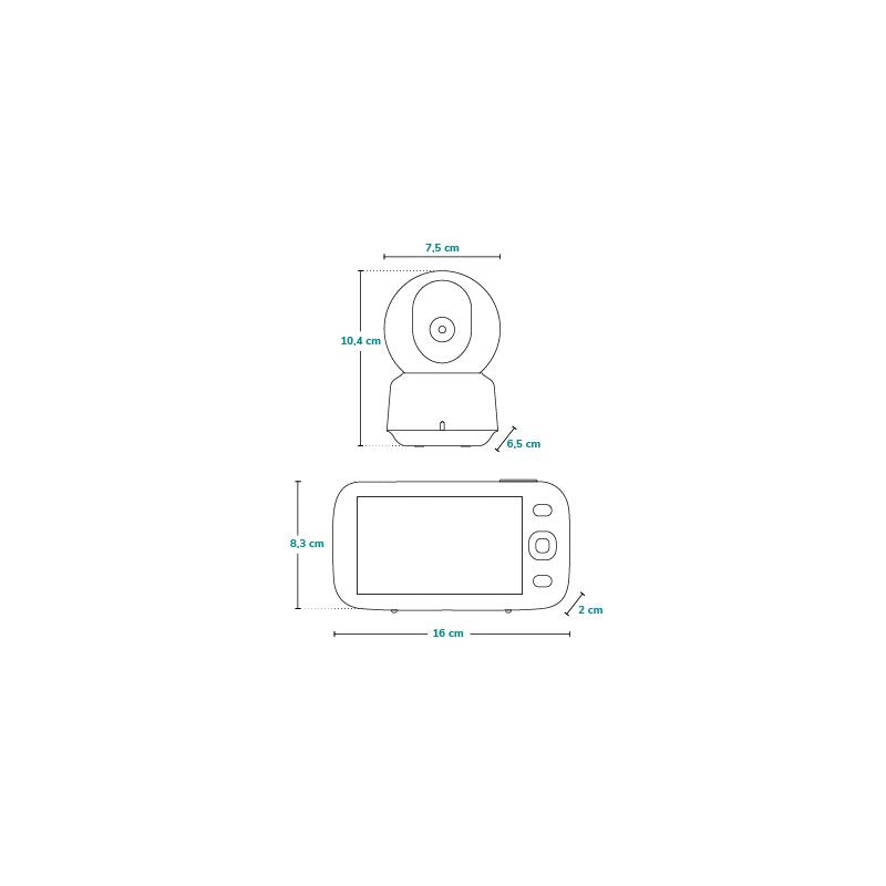 Video monitor, Lionelo, Babyline 9.1, Conexiune prin aplicatia Lionelo Smart, Pana la 8h de functionare, Comunicare bidirectionala, Cu senzor de miscare si sunete, Alb